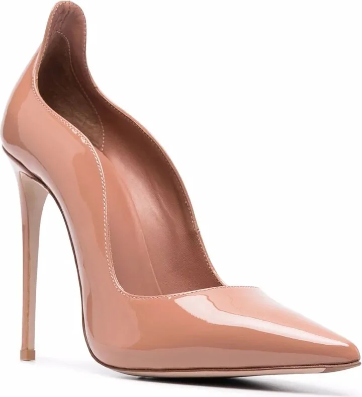 Wave-Edge Patent Leather Pumps - Image 2