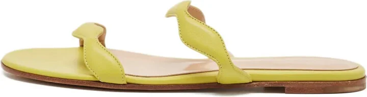 Wave leather slides