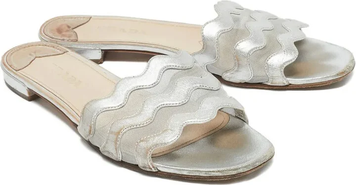 Wave-Mesh Slide Sandals - Image 2