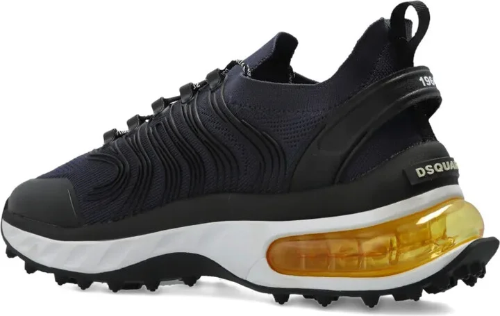 Wave-Patterned Lace-Up Low-Top Sneakers - Image 2