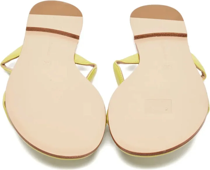 Wave-Strap Leather Flat Sandals - Image 4