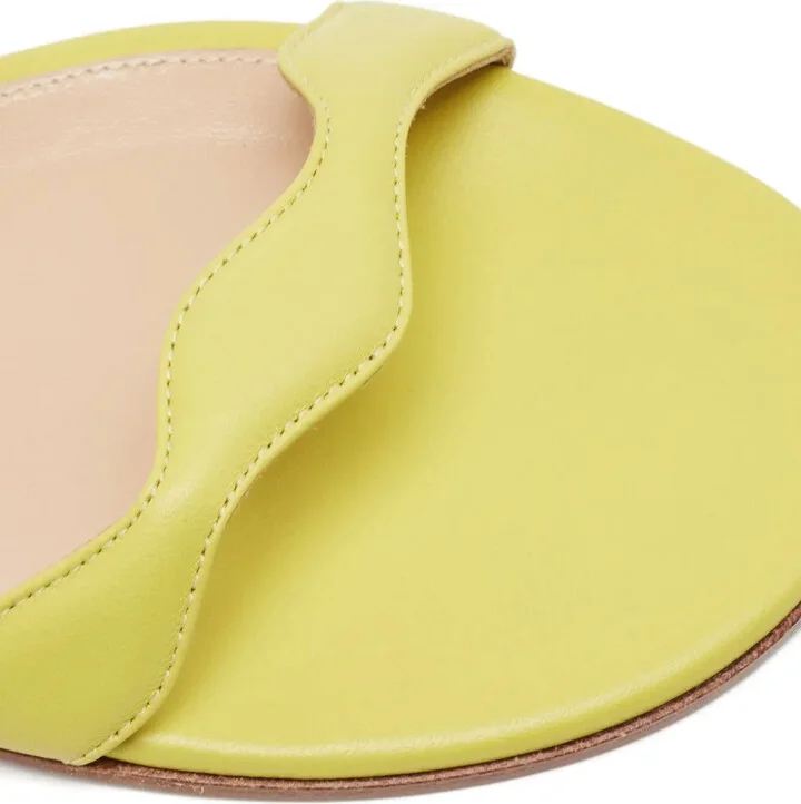Wave-Strap Leather Flat Sandals - Image 5