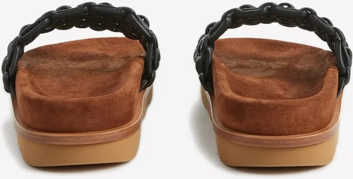 Wavy Braided Leather Flat Mules - Image 2