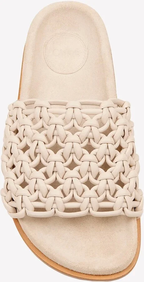 Wavy Braided Leather Flat Mules - Image 2
