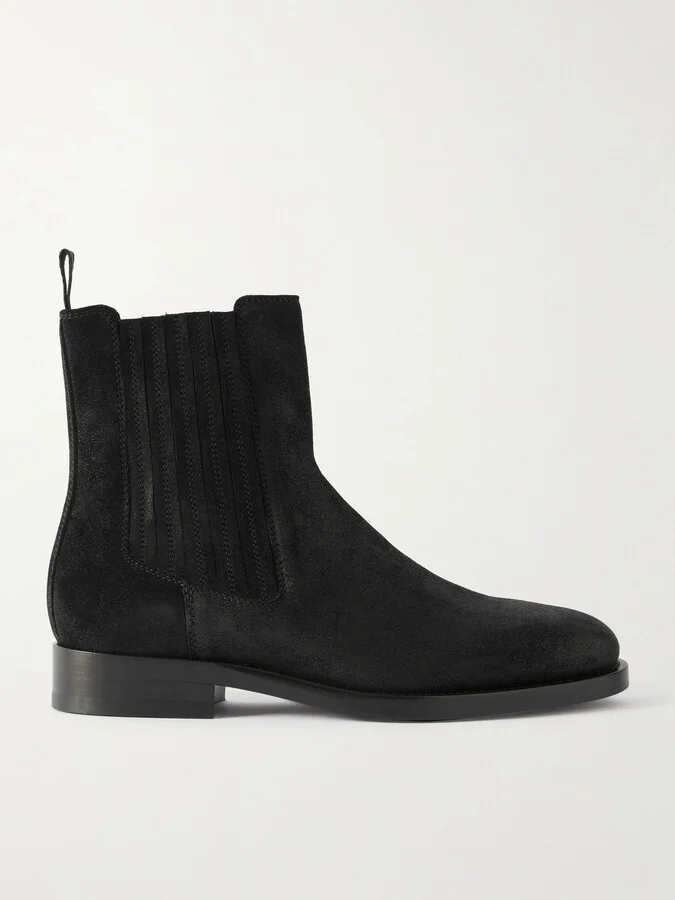 Waxed-Suede Chelsea Boots