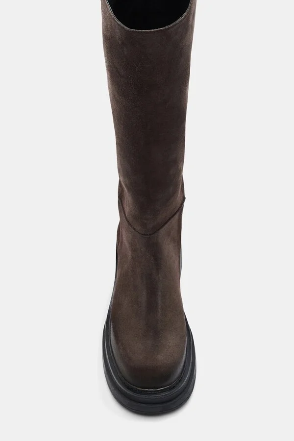 Waxed suede tall boots - Image 5