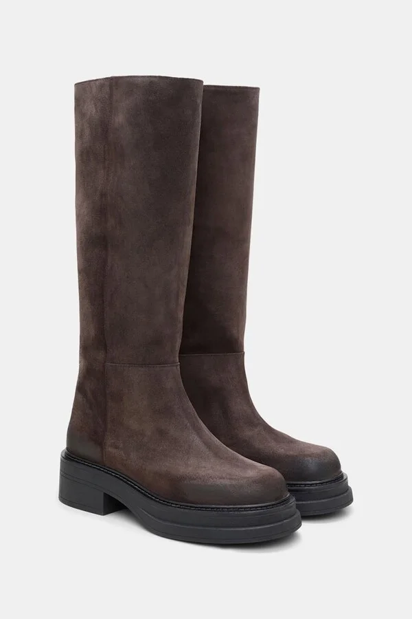 Waxed suede tall boots - Image 6