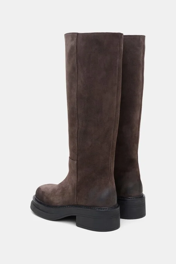Waxed suede tall boots - Image 7