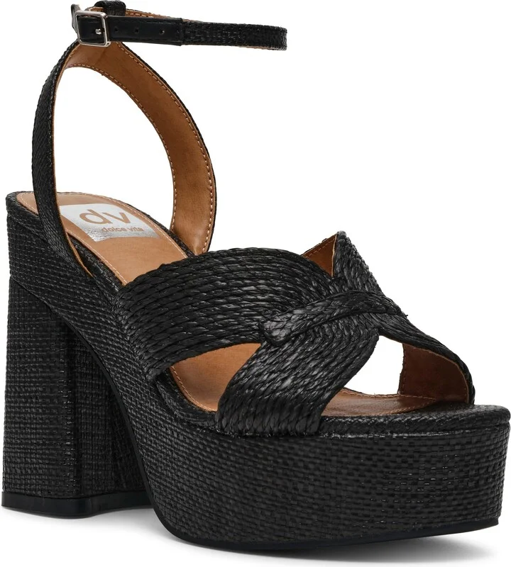 Waylan Raffia Platform Ankle Strap Sandal