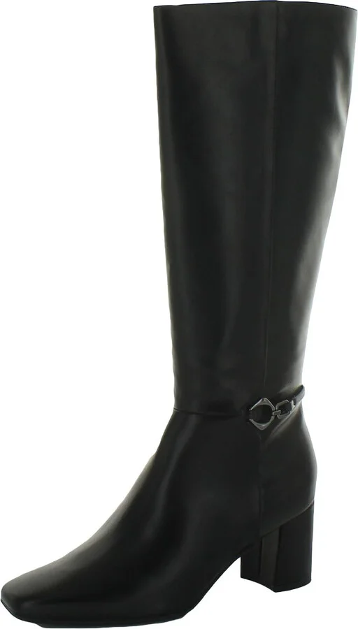 Waylon Womens Faux Leather Square Toe Knee-High Boots