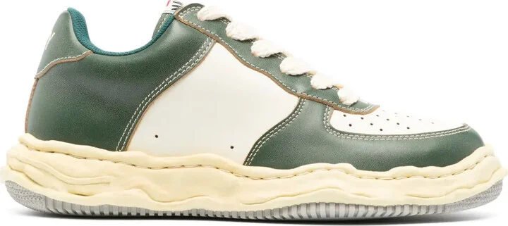 Wayne panelled leather sneakers