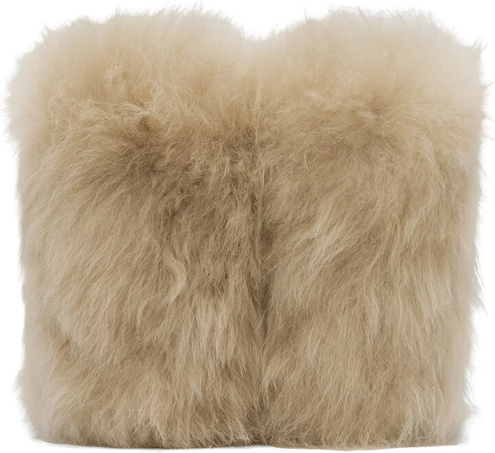 We11done Beige Fur Moccasin Boots - Image 2