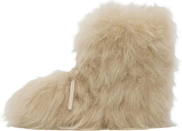 We11done Beige Fur Moccasin Boots - Image 3