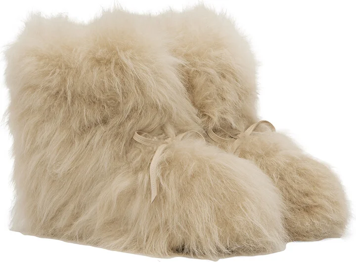 We11done Beige Fur Moccasin Boots - Image 4