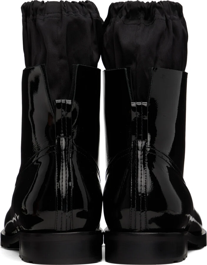 We11done Black Enamel Boots - Image 2