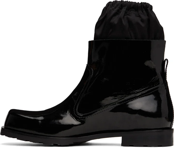 We11done Black Enamel Boots - Image 3