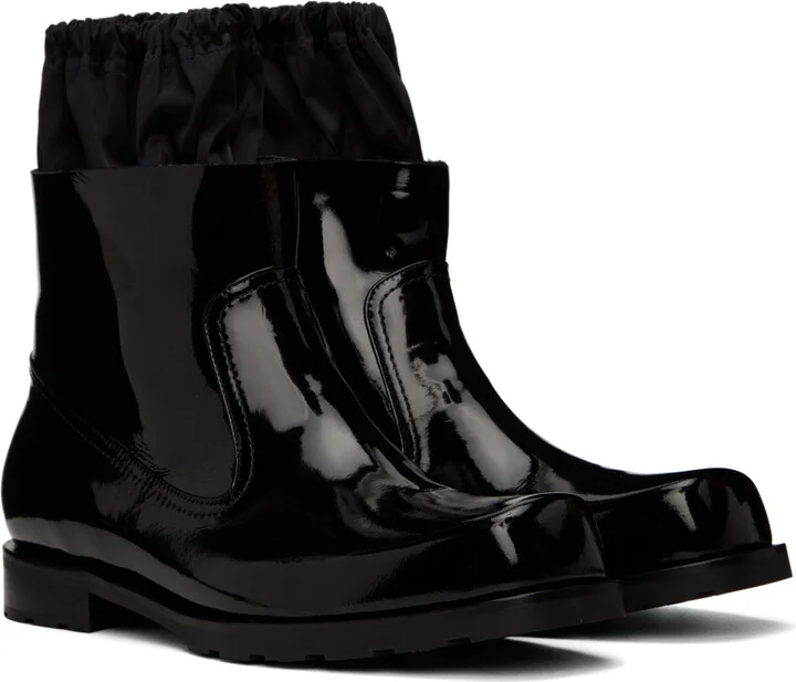 We11done Black Enamel Boots - Image 4