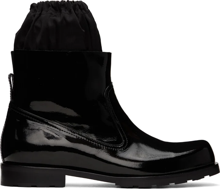 We11done Black Enamel Boots