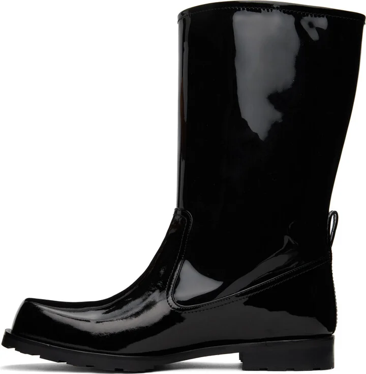 We11done Black Enamel Combat Boots - Image 3