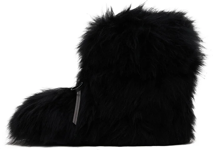 We11done Black Fur Moccasin Boots - Image 3