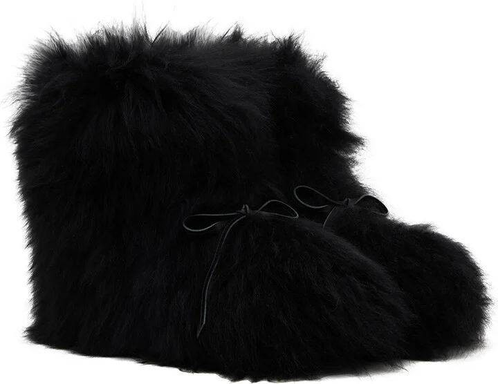 We11done Black Fur Moccasin Boots - Image 4
