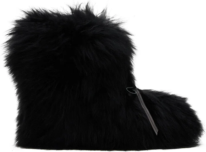 We11done Black Fur Moccasin Boots