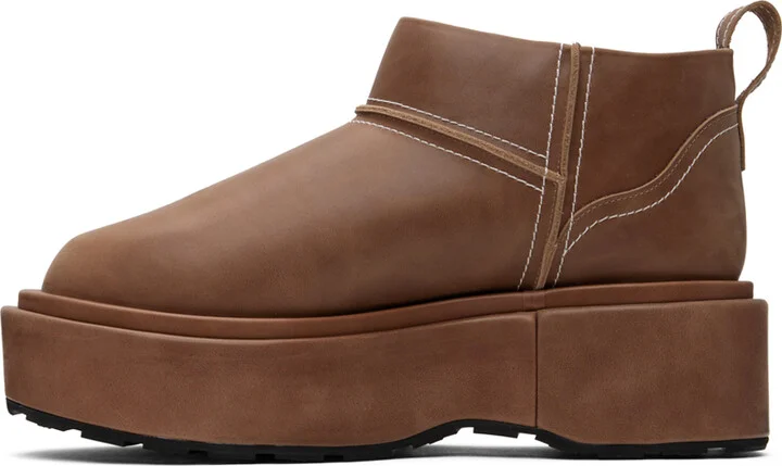 We11done Brown Pull-Loop Boots - Image 3
