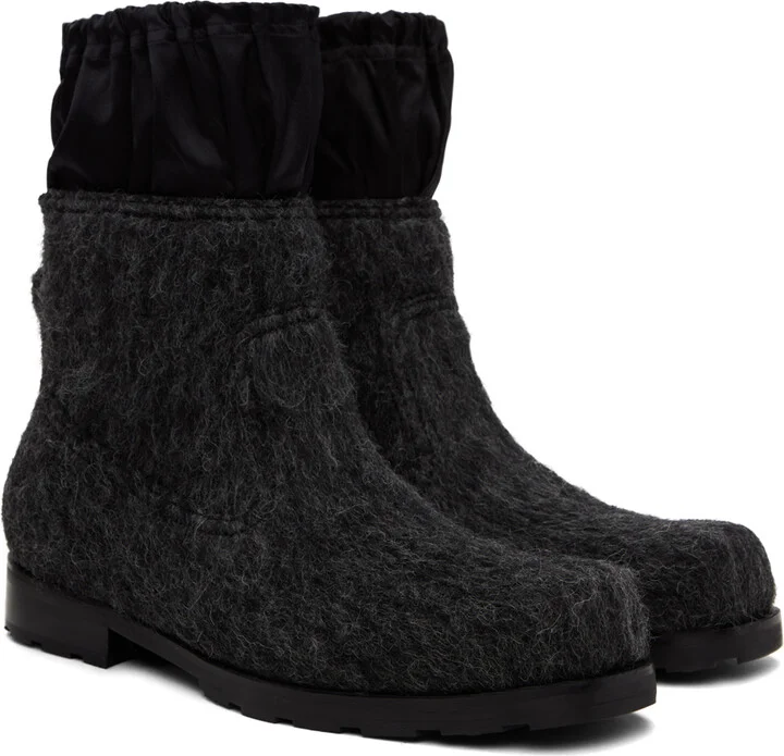 We11done Gray Brushed Chelsea Boots - Image 4
