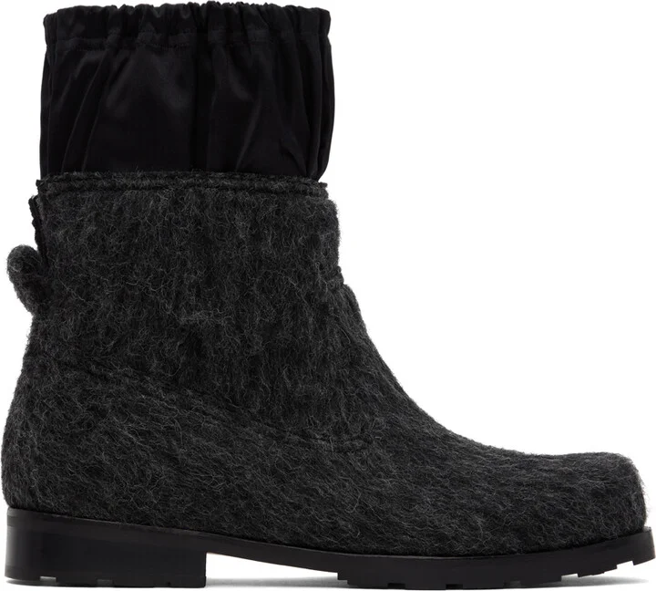 We11done Gray Brushed Chelsea Boots