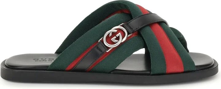 Web Sandals With Interlocking Gg