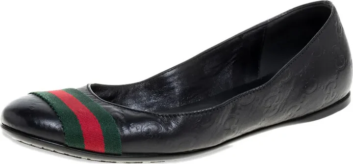 Web-stripe leather ballet flats - Image 2