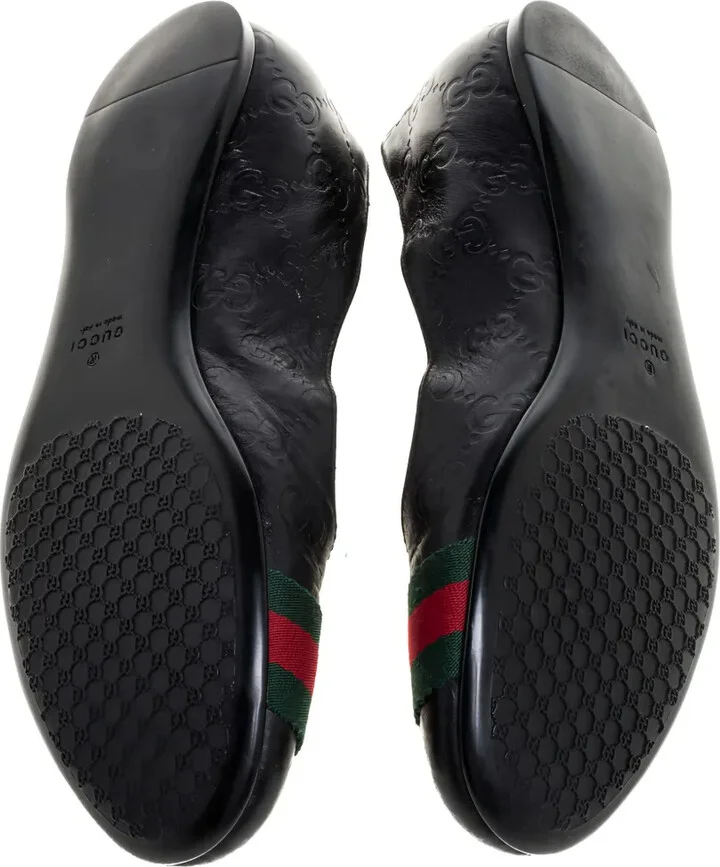 Web-stripe leather ballet flats - Image 4