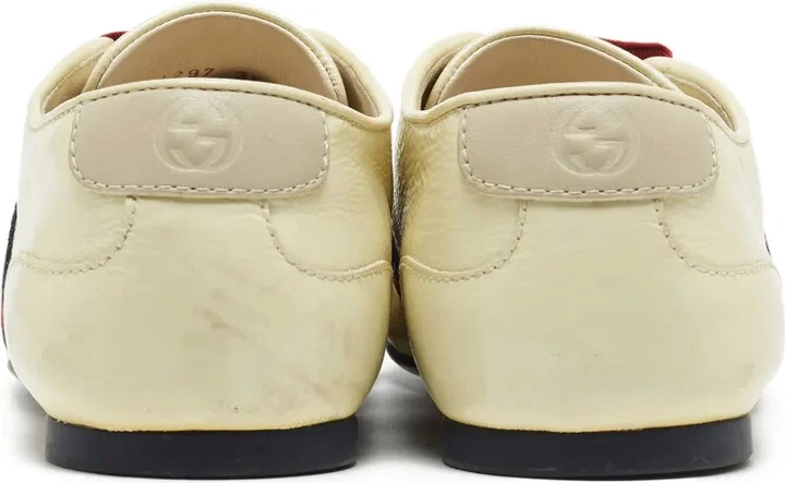 Web-stripe leather sneakers - Image 3