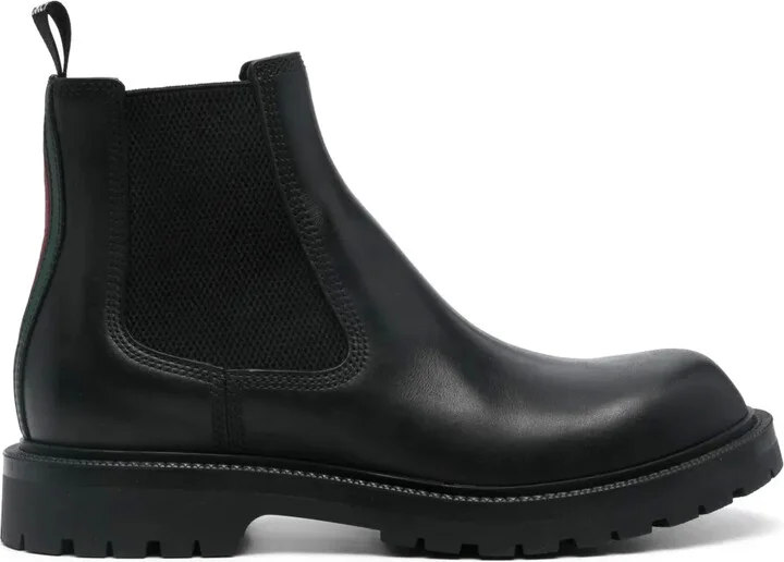 Web stripe-trim boots