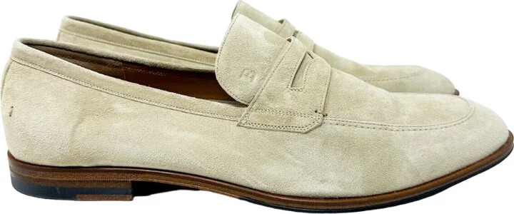 Webb 6303295 Men's Fossil Calf Suede Leather Penny Loafers