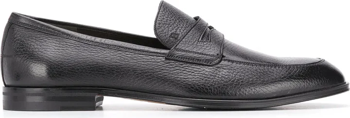 Webb grained-effect penny loafers