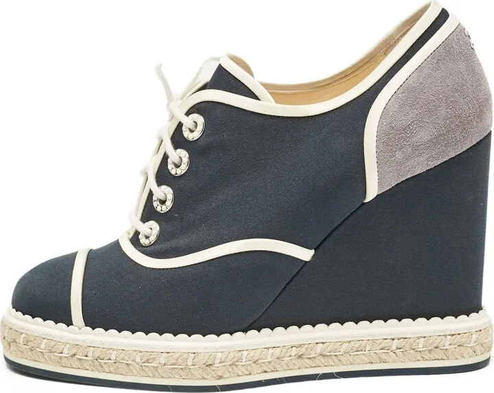 Wedge-Heel Lace-Up Sneakers