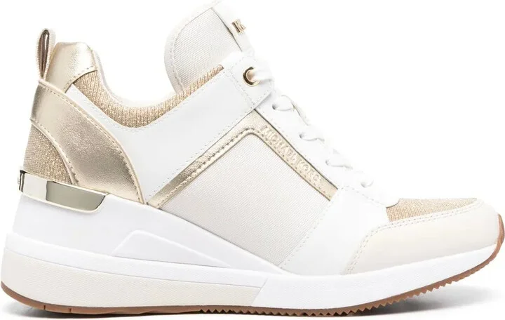 Wedge-Heel Lace-Up Sneakers