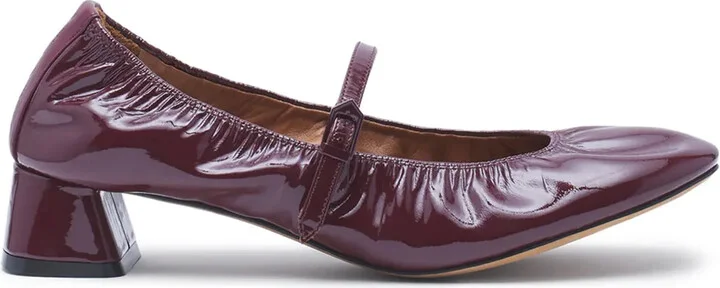 Wedge-Heel Leather Ballerinas