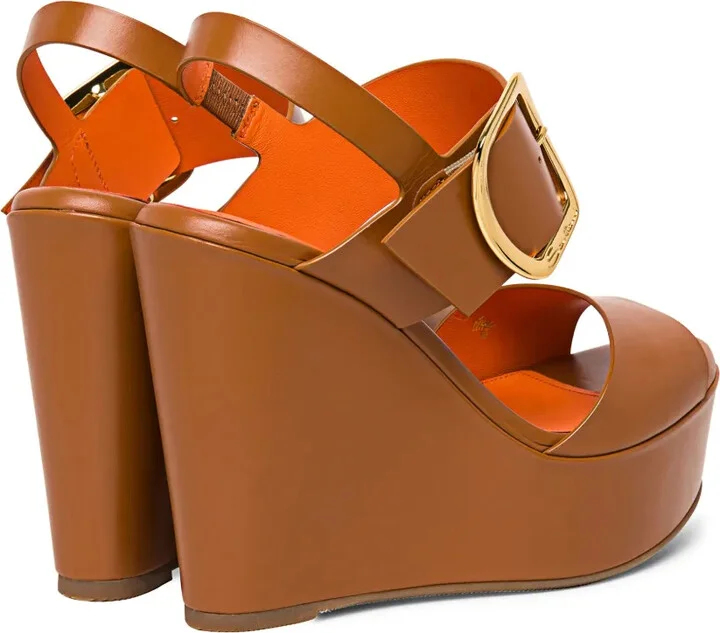 Wedge Leather Sandals - Image 3