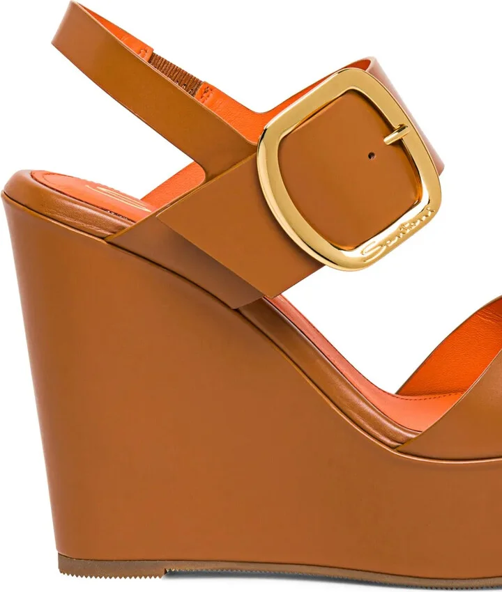 Wedge Leather Sandals - Image 5