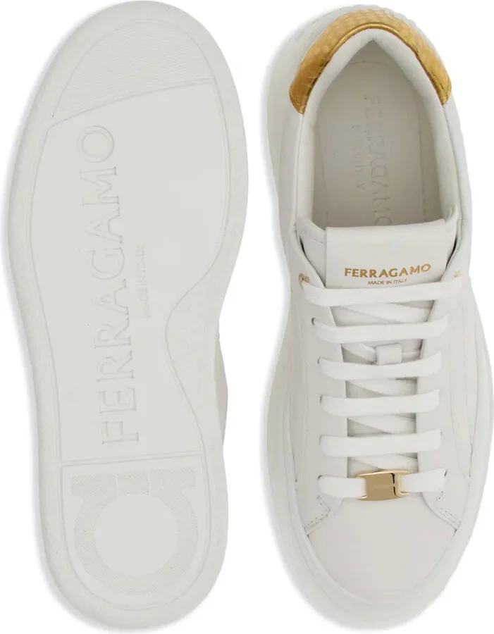 Wedge logo-patch leather sneakers - Image 5
