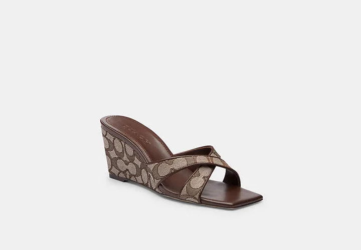 Wedge Sandal In Signature Jacquard