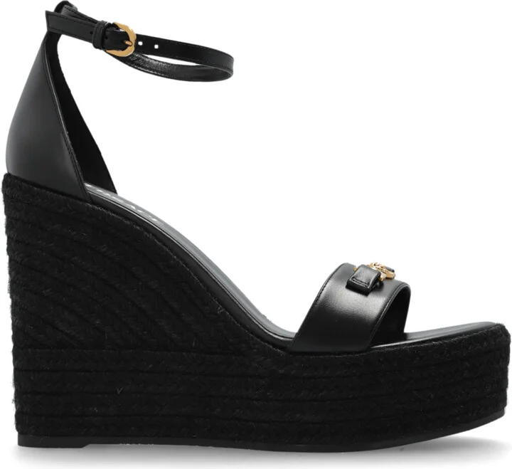 Wedge Sandals, , - Black