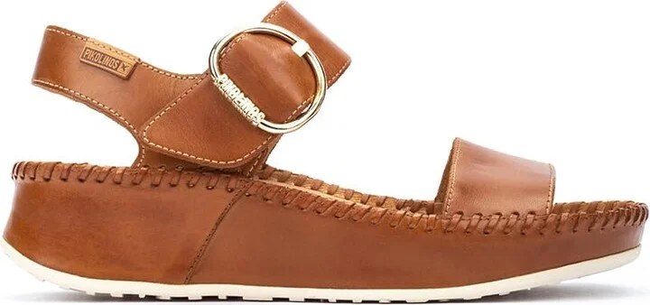 Wedge Sandals Leather Marina for Woman Brandy