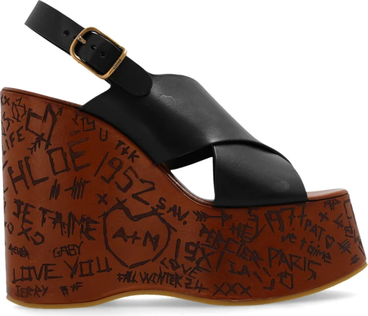 Wedge Sandals Maxime, , - Black
