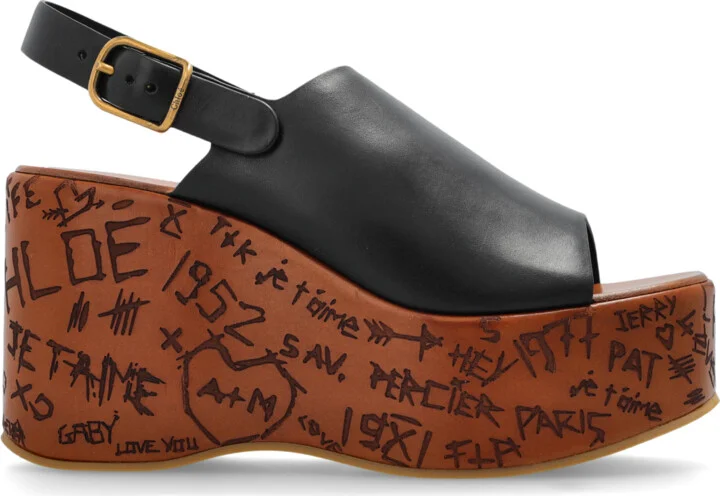 Wedge Sandals Maxime, , - Black