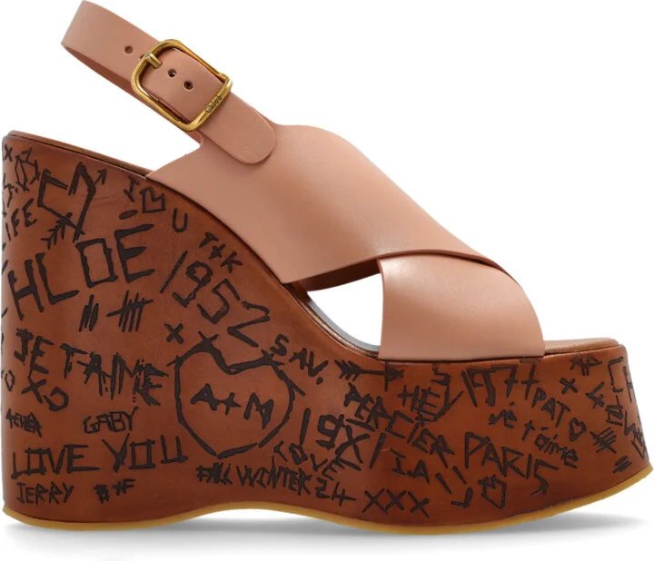 Wedge Sandals "Maxime", , - Pink