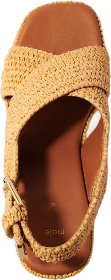 Wedge sandals with raffia effect - Image 4