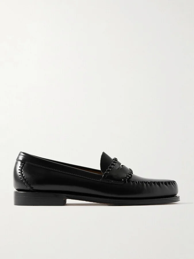 Weejuns Heritage Logan Whipstitched Glossed-Leather Penny Loafers